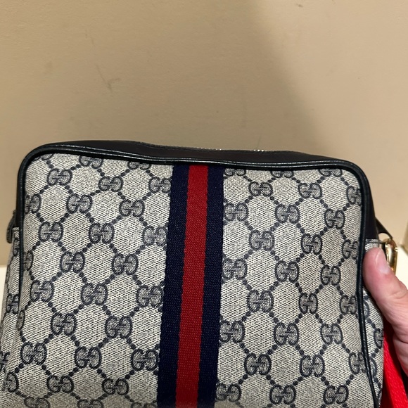 Vintage Gucci Accessory Sherry Line GG Webbed Clutch with added strap - Picture 3 of 9